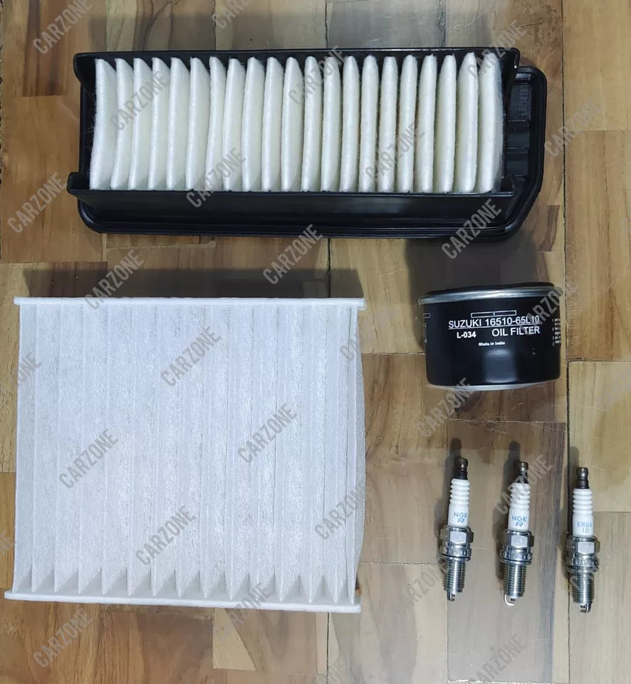 Genuine Filter Kit Suzuki Celerio 2014-2021 Air Oil Pollen Filters & 3 Plugs USA