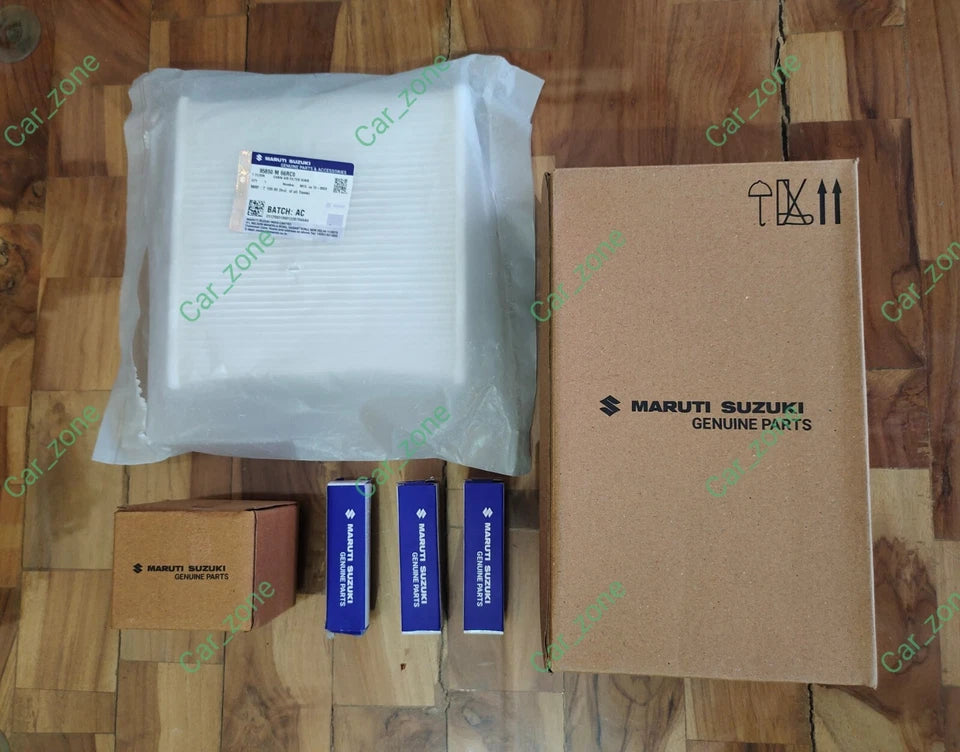 Genuine SUZUKI Spresso 1.0L SERVICE KIT OIL AIR FILTER SPARK PLUGS Ac Filter 13780M62S00 16510M65L10