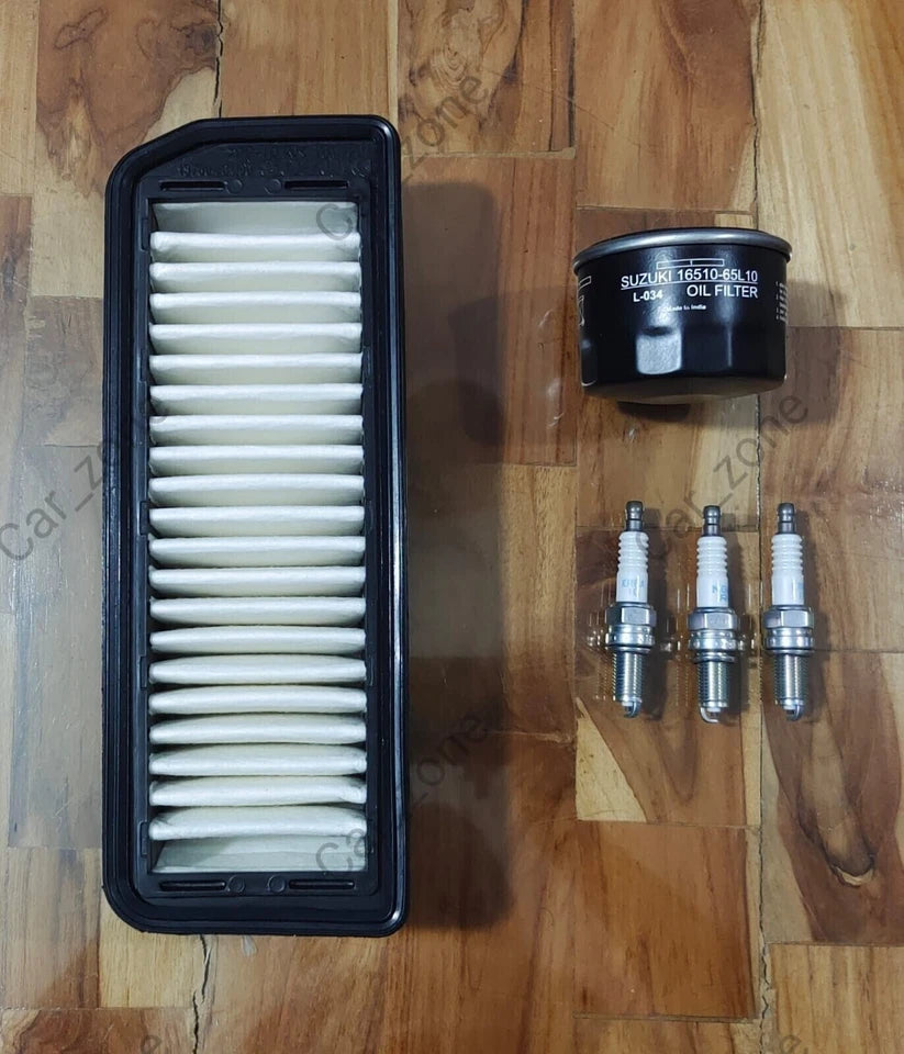 OEM SUZUKI CELERIO 1.0 PETROL 2014-2021 SERVICE KIT OIL AIR FILTER SPARK PLUGS