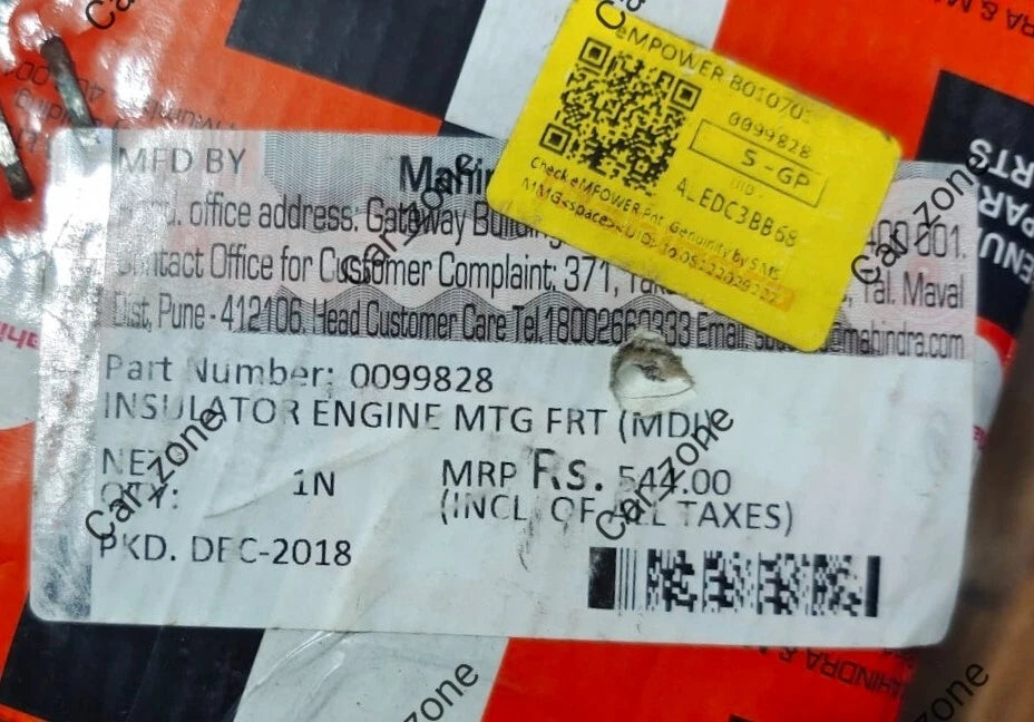 Genuine Front Insulator Engine Mounting MDI For Mahindra Bolero 2.5L 0099828