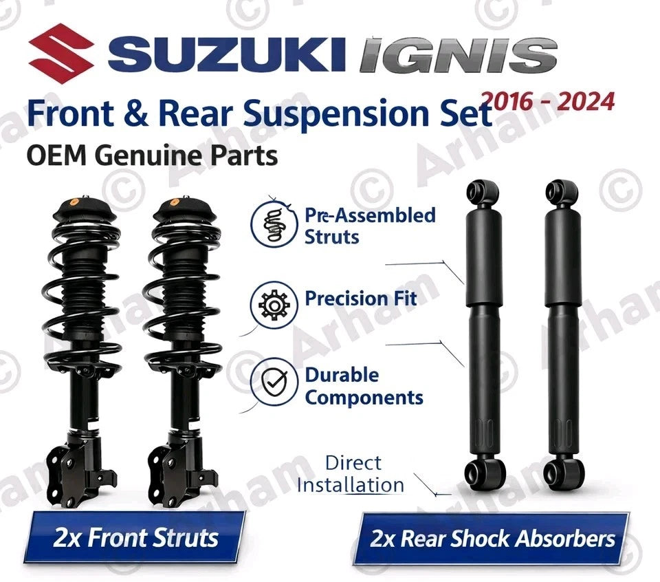 Suzuki Ignis 2016-2026 Front Strut Shock Pair & Rear Shock Absorbers Set Genuine 41068M66R01, 41069M66R01, 41800M66R00, 62R00