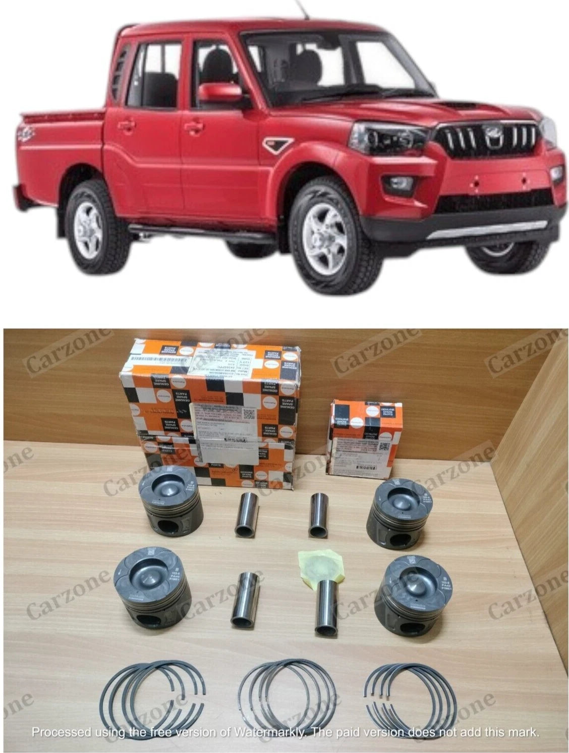 Juego de pistón y aros originales para camioneta Mahindra Scorpio (2017-2024, 140 CV, 0312BM0530N, 0312BAM00620N, 0312BM0560N)