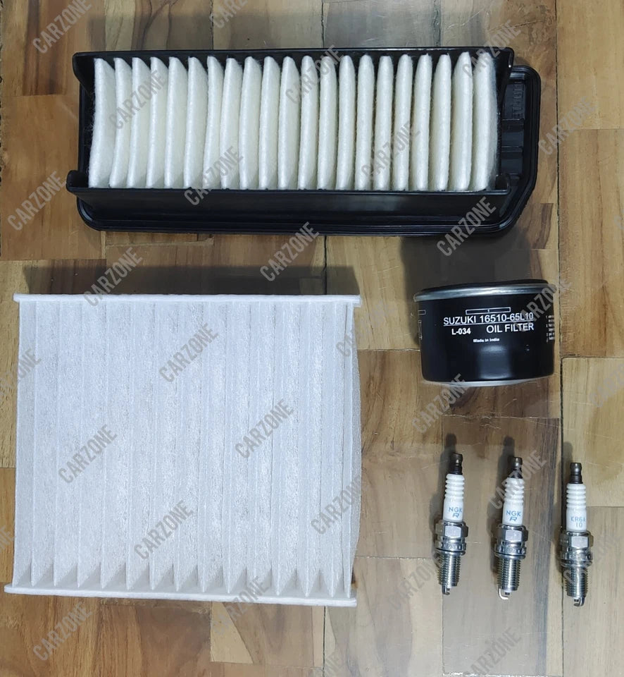 Genuine Filter Kit Suzuki Celerio 2014-2021 Air Oil Pollen Filters & 3 Plugs USA