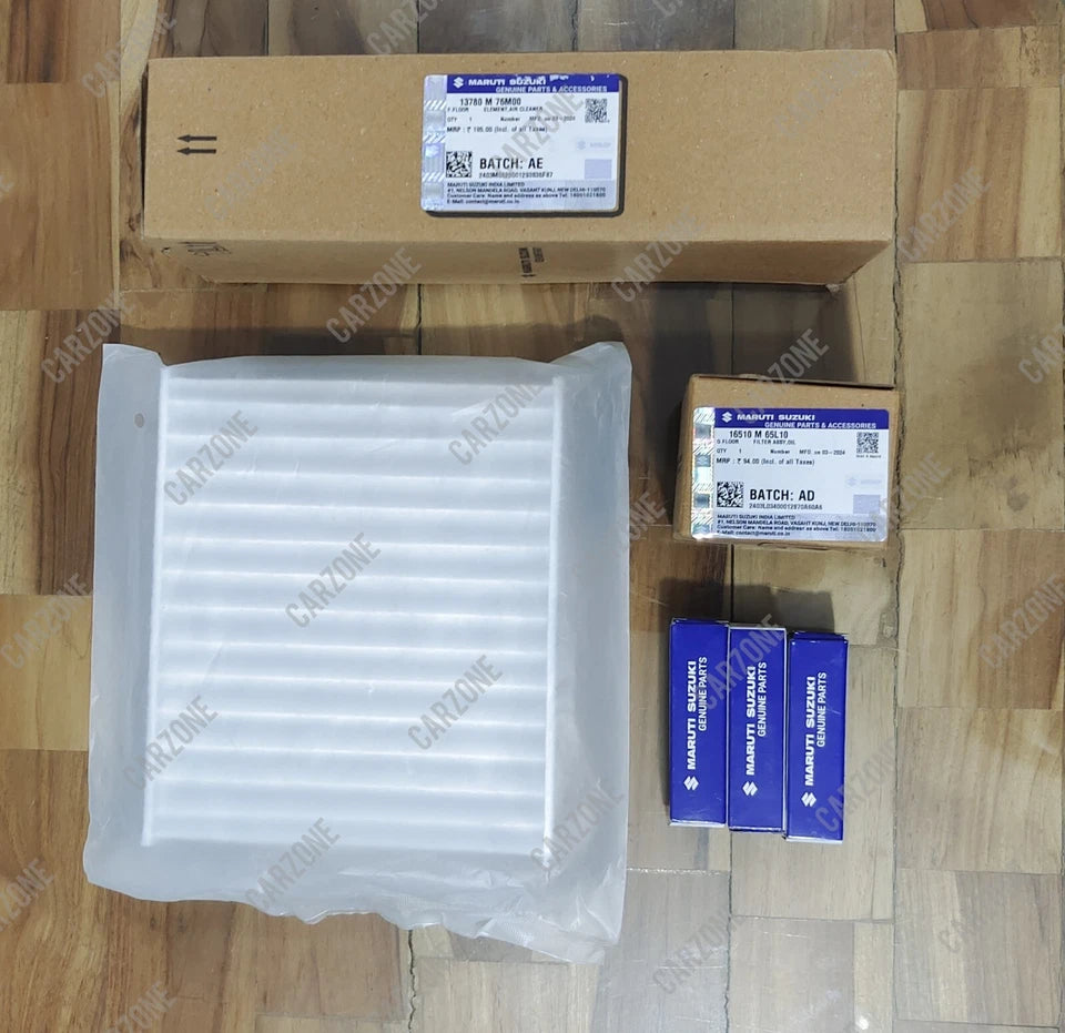 Genuine Filter Kit Suzuki Celerio 2014-2021 Air Oil Pollen Filters & 3 Plugs USA